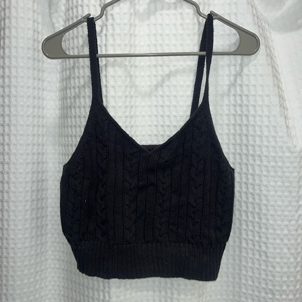 American Eagle Grey Sweater Crop Tank